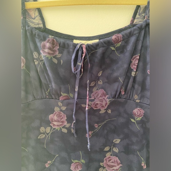 Vintage y2k mini dress coquette flower print - Picture 4 of 4